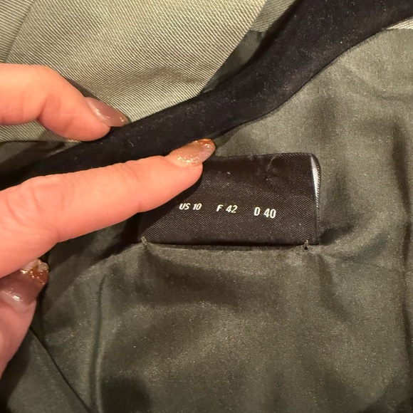 Akris Cotton/Silk Blend Olive Green V neck Shift Dress Size 10 MSRP $2960 - Picture 16 of 16